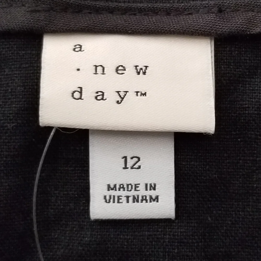 NWT A New Day Black Linen Mini Skirt Size 12 - Picture 6 of 7